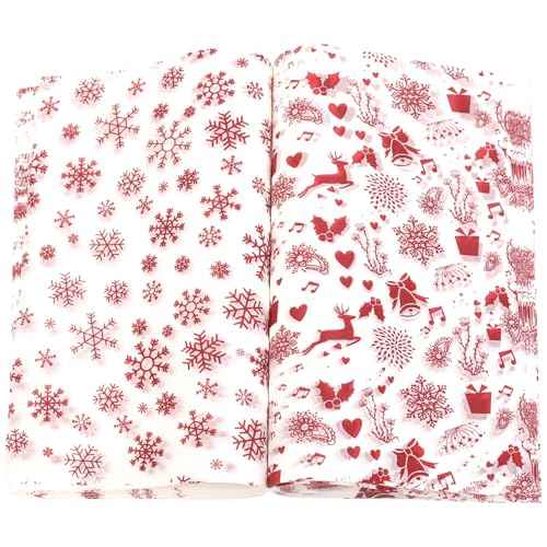 WorldBazaar Christmas Wax Paper Sheet 100PCS Snowflakes Parchment Paper Christmas Food Wrapping Paper Wax Baking Liner Christmas Party Supplies
