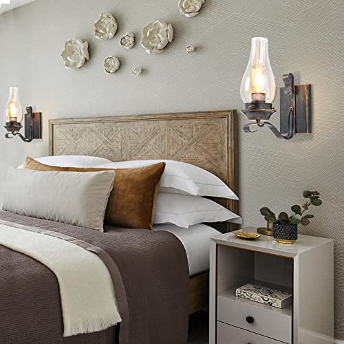 Yisuro Wall Sconces Sets of 2, Oil Rubbed Bronze Hardwired Sconce