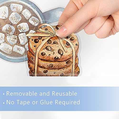 Mfault 145 PCS Hello Winter Gnome Window Clings 9 Sheets, Hot Cocoa Gingerbread Cookies Snowman Wall Stickers Decal Decorations, 2026 New Year Christmas Holiday Living Room Home Kitchen Decor