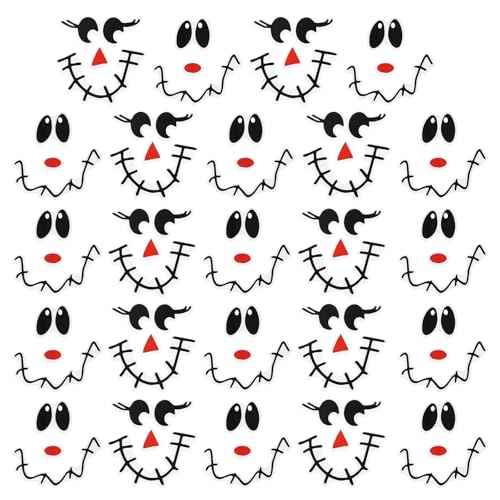 24 PCS Fall Scarecrow Face Stickers, Cute Scarecrow Vinyl Decals, Scarecrow Faces for Crafts Wall Decals Stickers Halloween Thanksgiving Christmas Glass Window DIY Craft Sticker