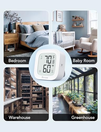 Govee WiFi Thermometer Hygrometer 3-Pack with Electronic Ink Display, Accurate & Remote Monitoring