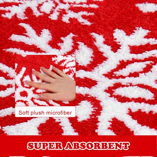 FYSUIMU Christmas Toilet Seat Cover Red White Winter Snowflake Soft