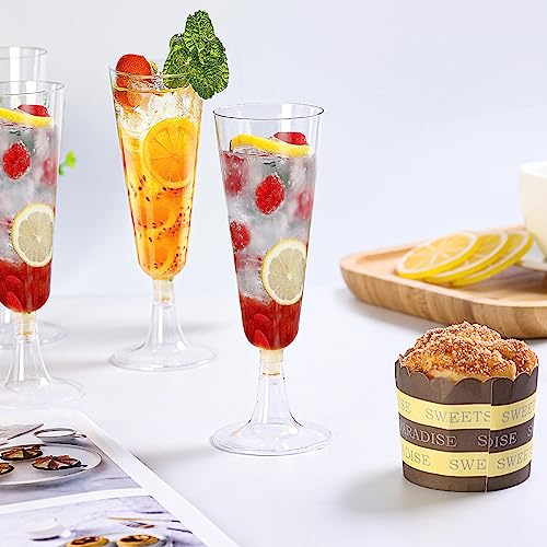 Clear Disposable Champagne Flutes - Pack of 100, Unbreakable Plastic Glasses for Weddings & Parties (Variation: Clear / 100 Count)