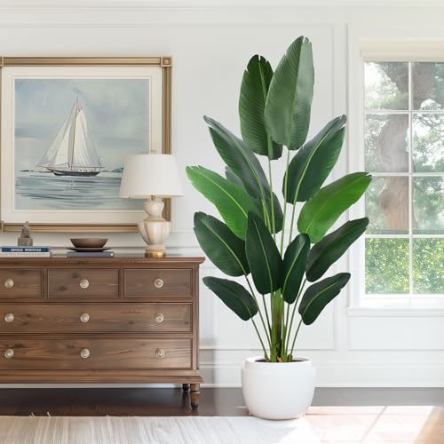 6 Ft Artificial Bird of Paradise Plant - Faux Indoor & Outdoor Tree with Plastic Pot