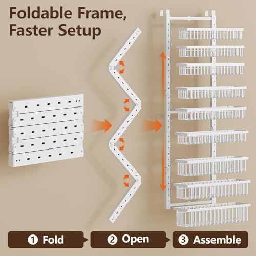 POKIPO 9 Tier Over The Door Pantry Organizer, 2 in 1 Wall Mount or