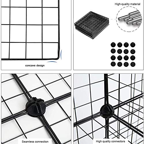 C&AHOME Black Wire Cube Storage Organizer 12-Cube Metal Shelving Unit