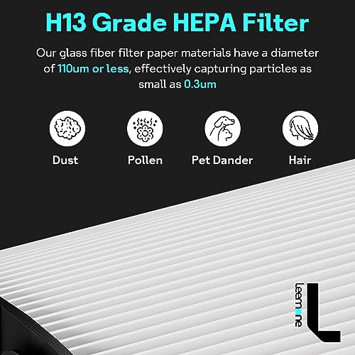 Leemone 360 Combi HEPA & Carbon Filter Replacement for Dyson TP07 HP07 TP09 2 Pack - Black
