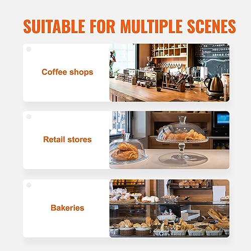 Pastry Display Case 2-Tier Acrylic Bakery Showcase with Removable Shelves & Double Door - 20.7x13.2x11.9 Inches - 2 Tray Variation