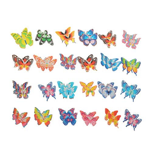 Garneck 40pcs Edible Butterflies Edible Cupcake Toppers,Butterfly Rice Paper Cake & Cupcake Toppers Christmas Birthday Wedding Party Food Decoration(Assorted Pattern)