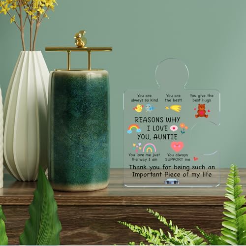 ORUPT W Auntie Gifts Acrylic Puzzle Sign - Thank You Keepsake Decor