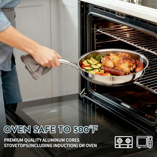 10-Piece Stainless Steel Cookware Set - Induction, Oven Safe to 500°F, Chef Quality Pots & Pans