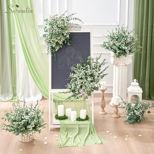 100PCS Mixed Eucalyptus Stems with Baby's Breath - DIY Home Decor Arrangement