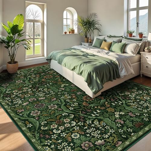 8x10 Large Area Rug Floral Botanical Boho Carpet for Living Room