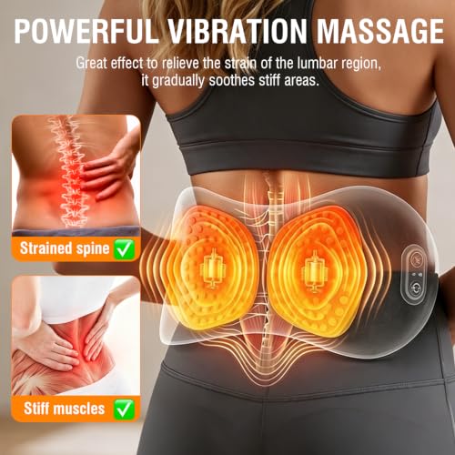 USUIE Cordless Lumbar Support Pillow with Heat & Massage - Back Pain Relief