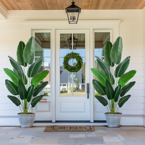 6 Ft Artificial Bird of Paradise Plant - Faux Indoor & Outdoor Tree with Plastic Pot