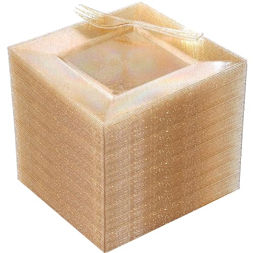 DaYammi 200Pcs Gold Disposable Dessert & Appetizer Plates with 100 Forks - Wedding & Party Set