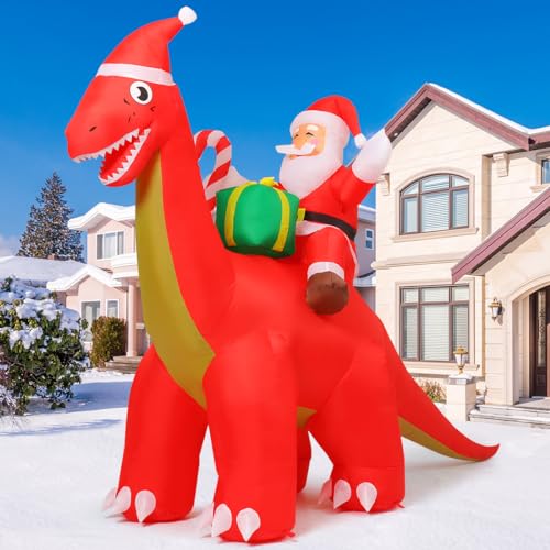 8.5ft Santa Riding Dinosaur Christmas Inflatable Outdoor Decor