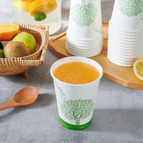ECOLipak 240 Pack 12oz Compostable Paper Coffee Cups - Biodegradable PLA-lined Disposable Cups