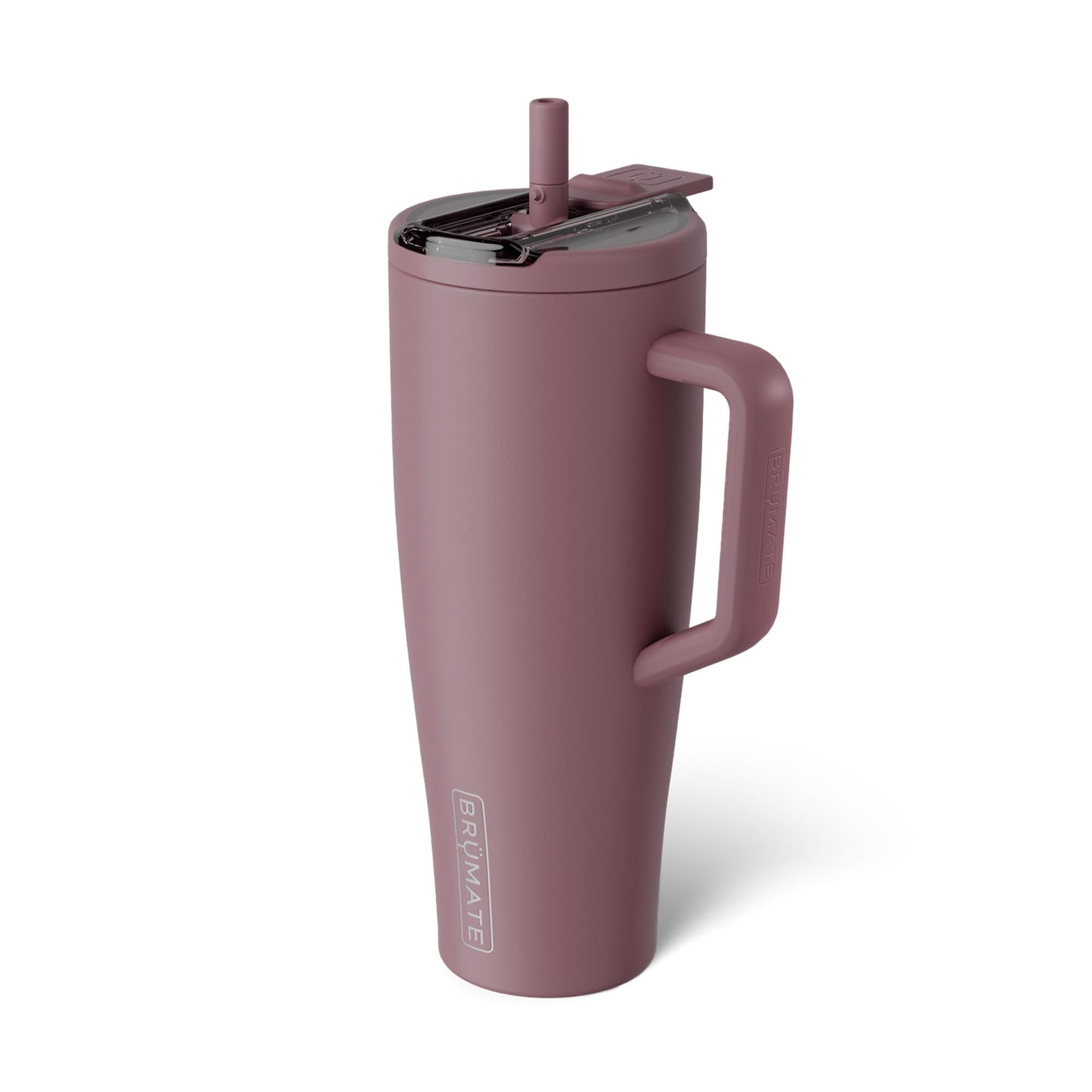 BrüMate Era Flip 40oz Tumbler with 100% Leakproof Covered Straw Lid | Hygienic Covered Straw | Insulated Stainless Steel Water Bottle with Handle | Cup Holder Friendly | BPA-Free (Rose Taupe)