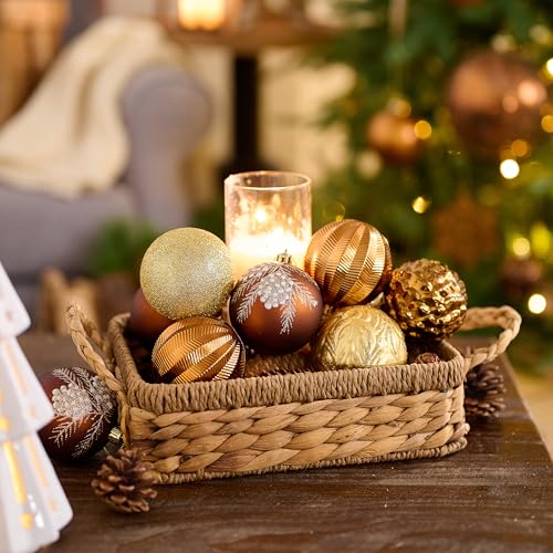 Valery Madelyn 35-Piece Rustic Christmas Ornaments Set - Shatterproof Tree Decorations