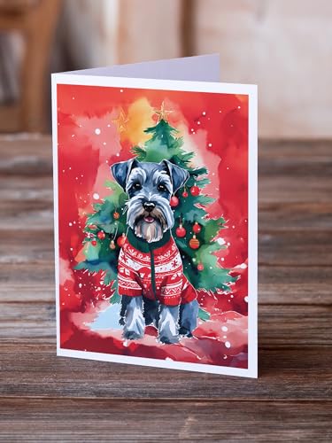 Schnauzer Christmas Greeting Cards Pack of 8 - Caroline's Treasures Breed-Specific Note Cards