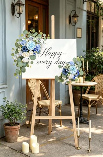 Artificial Wedding Arch Flowers Set - Blue Flower Garlands for Wedding & Party Decor