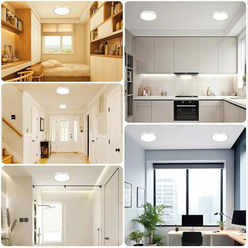 Libtit 10-Pack 7-Inch LED Flush Mount Ceiling Lights Dimmable & 5 Color Temperatures