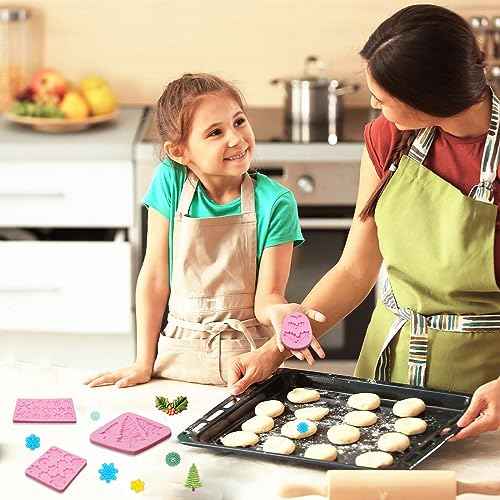 Mini Snowflakes Silicone Molds, 4 Packs Holly Leaf Christmas Trees Fondant Molds for Christmas Cake Decoration Cupcake Topper Soap Candy Chocolate Sugar Clay