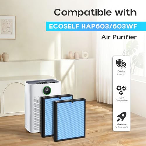 Blue 4-Pack Replacement Air Purifier Filters for ECOSELF HAP603/HAP603WF