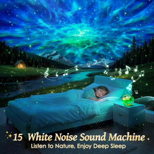Starry Galaxy Projector Night Light for Bedroom - 15-Color Starry Sky Lamp with 4-in-1 Features