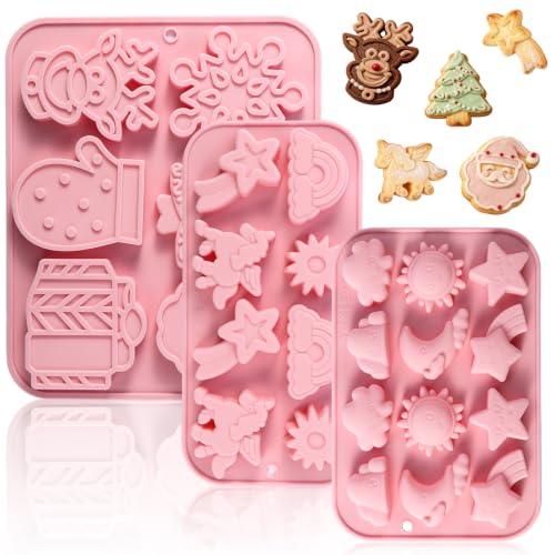 QIBOLT Mix Food Grade Silicone Chocolate & Candy Molds Set - 3-piece