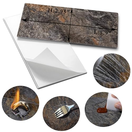 AULIGET 200 Pieces Rust Slate Peel and Stick Backsplash Wall Tiles,