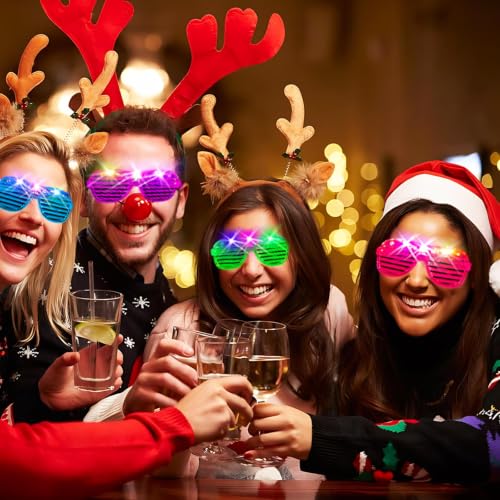 SHQDD 75PCS LED Light Up Glasses - Neon Party Favors & Glow in Dark Party Supplies (Variation 75)