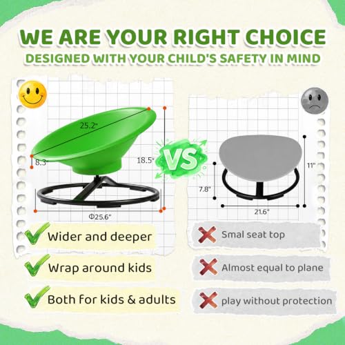 HAPPYMATY Green Sensory Spin Chair for Autistic Kids & Adults, Supportive & Durable