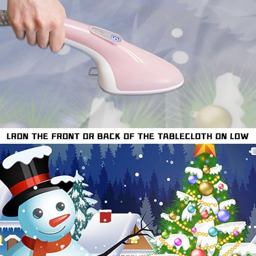 Butaluk Christmas Round Fitted Tablecloth 40" Elastic Waterproof Vinyl Table Cover