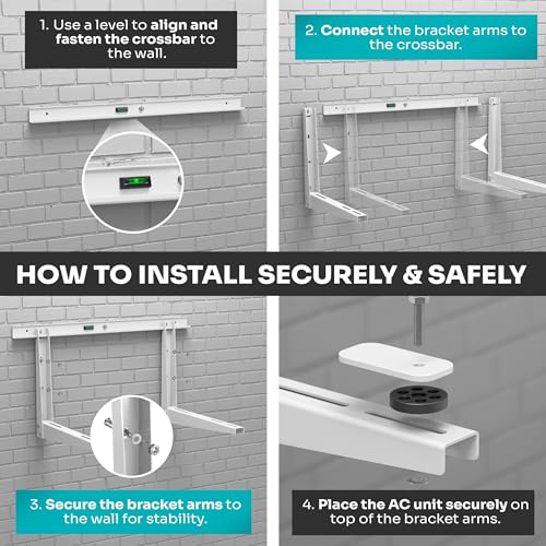 Heavy-Duty Outdoor Mini Split Wall Mount Bracket 9000-24000 BTU Weatherproof AC Support