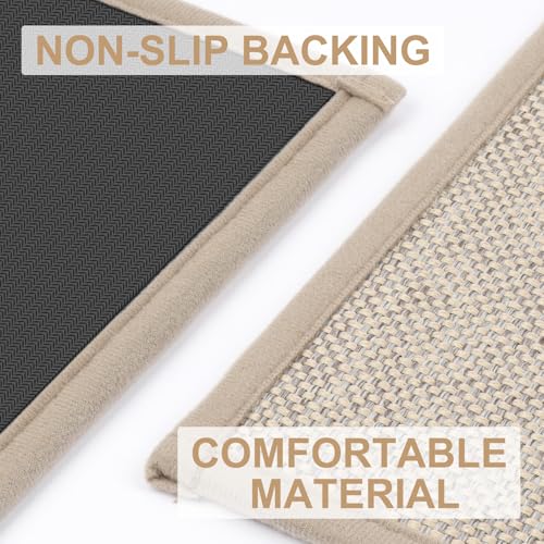 LEKEEPGO 3' x 4'11" Khaki Indoor Non-Slip Washable Door Mat - Large 36"x59" Rug