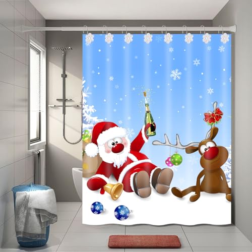 Christmas Shower Curtain Hooks,12pcs White Snowflake Shower Curtain Rings Resin Rust Resistant Winter Christmas Decoration for Bathroom Bedroom and Living Room