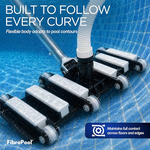 FibroPool Weighted Flexible Pool Vacuum Head - 14.4 x 10.5 in, Drill-613