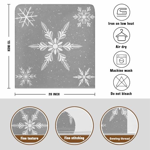 AMZRicher Grey Snowflake Christmas Chair Back Covers 6 Pack for Dining Chairs