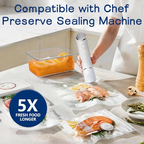 Large Vacuum Sealer Bags 12x13 in - 30 Pack BPA-Free Reusable Food Storage with 2 Bonus Clips - Compatible with Chef Preserve
