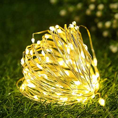 Fantasee Copper Wire String Lights USB Powered LED Fairy Lights 8 Modes with Timer Remote Control for Home Bedroom Birthday Party Wedding Christmas Festival Decor (Warm White, 16.4ft 50leds)