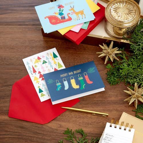 Hallmark Christmas Cards with Envelopes Assorted 24-Pack Merry & Bright