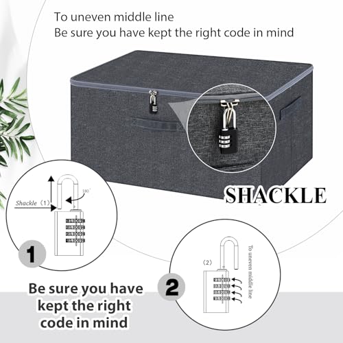 Lockable Toy Storage Box - Gray, 23.6 x 15.8 x 11.8 Inches, Personal Privacy Lock