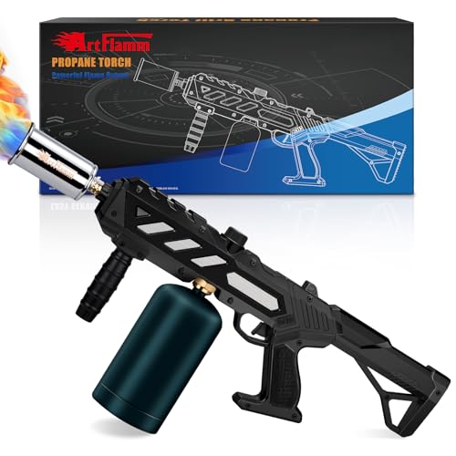 Propane Torch Gun for Cooking & Outdoor BBQ - Detachable, Adjustable Flame - Black