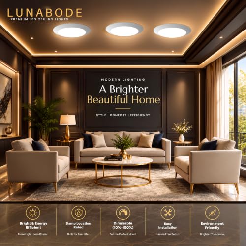 7.5 Inch Dimmable LED Ceiling Light Fixtures - 5 CCT White/12 Pack