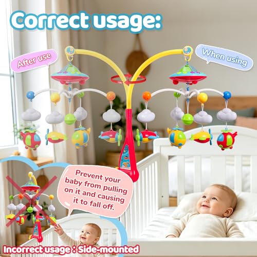 Baby Crib Mobile with 108 Music & Projection - Plane Variation
