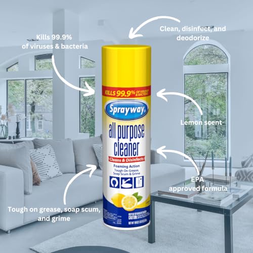 Sprayway All Purpose Cleaner Foaming Spray Lemon Scent 19oz 6 Pack