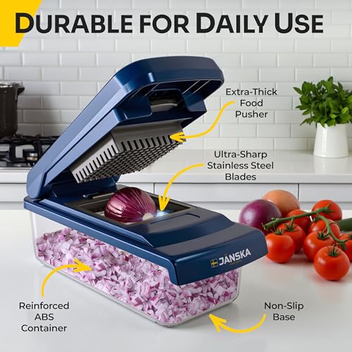 JANSKA UltraChop All-In-1 Vegetable Chopper Blue & Gray - Multi-Functional Kitchen Food Prep