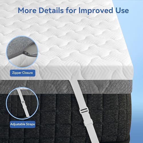 Vipbear Extra Firm Mattress Topper 3 Inch Full Size Reversible Support Pad